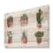 Designart - Flowers In A Pot Cacti and Succulents - Botanical Print on Natural Pine Wood